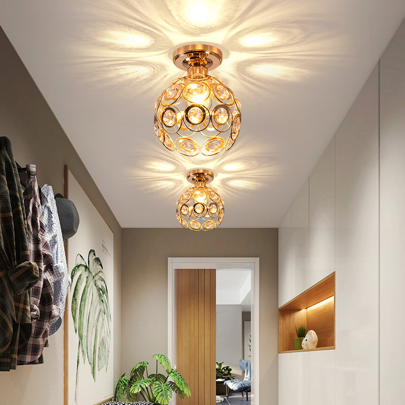 Aufhängung Flur Fancy Gold - Elegante Deckenlampe aus Gold und Kristall für Flur
