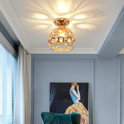 Aufhängung Flur Fancy Gold - Elegante Deckenlampe aus Gold und Kristall für Flur
