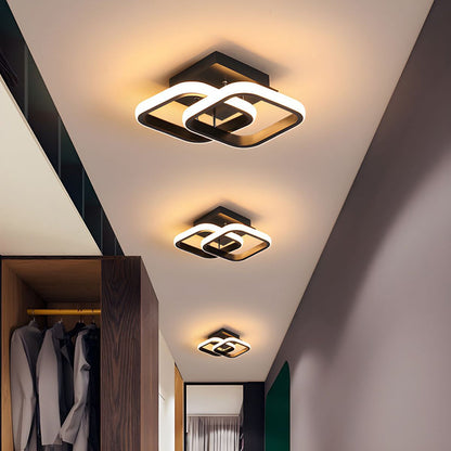 Deckenleuchte mit LED schwarzem Metallrahmen