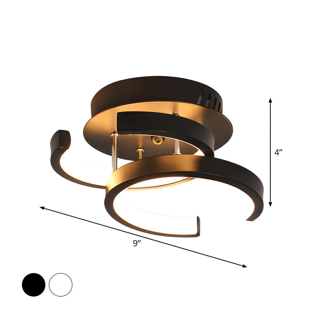 Deckenleuchte mit LED schwarzem Metallrahmen
