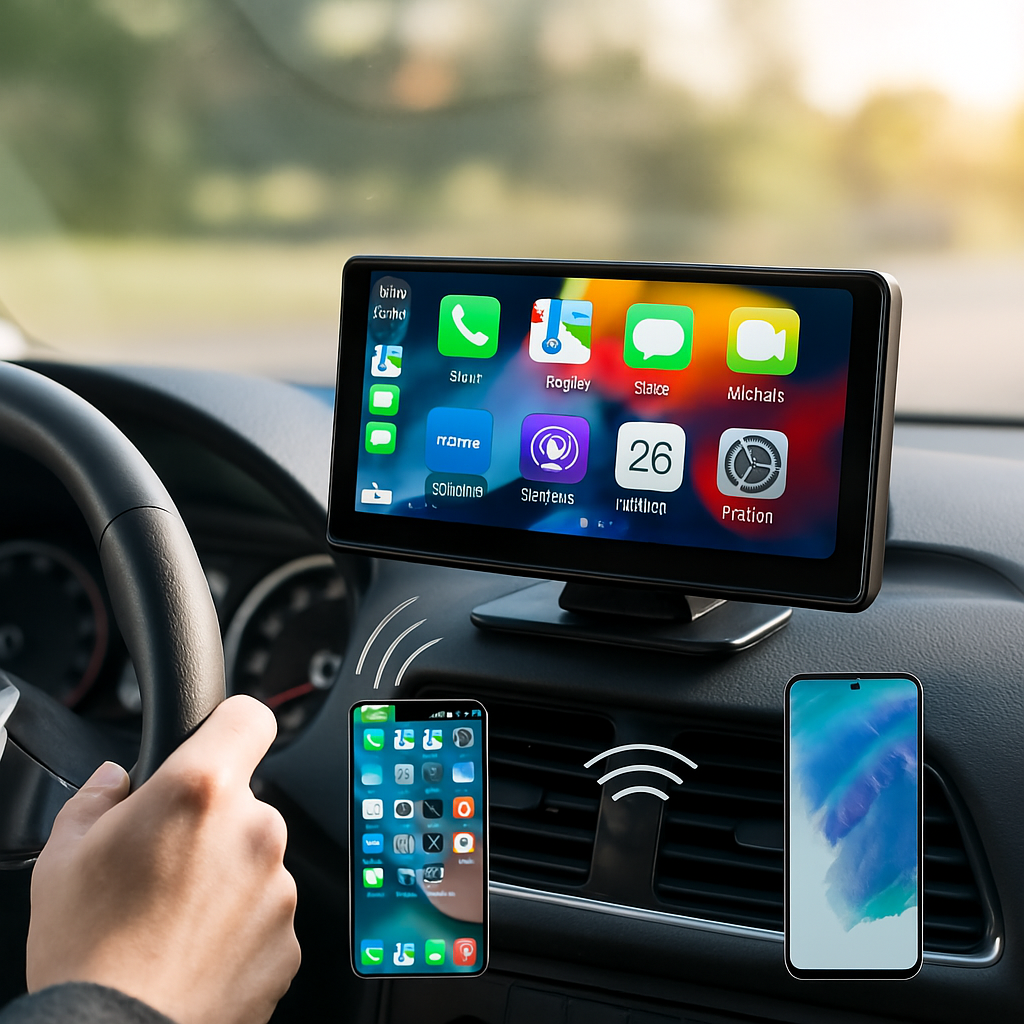 Kabelloses Auto-Display mit Touchscreen-Navigation