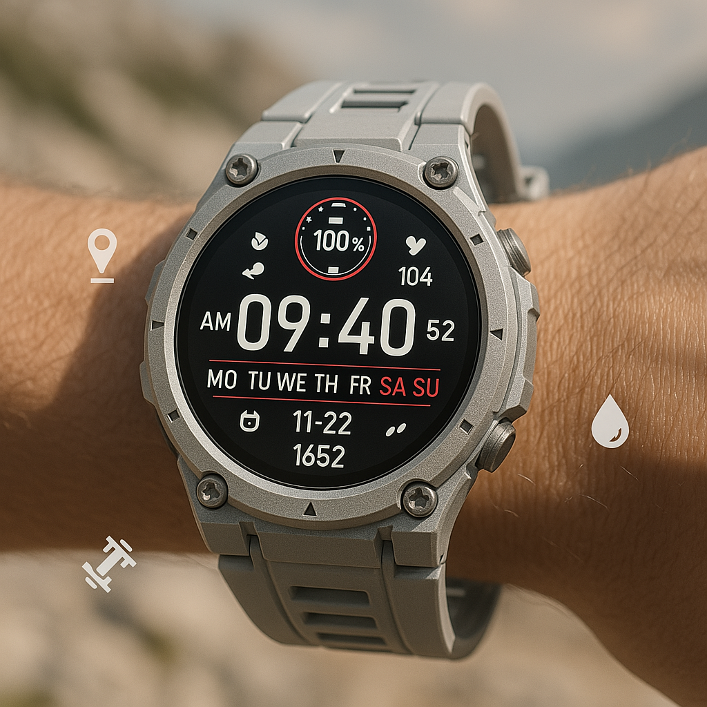 Smartwatch Rugged Wasserdicht Fitness Outdoor Tracker