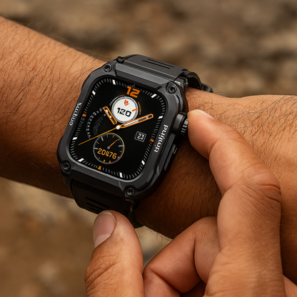 Smartwatch Rugged Outdoor Fitness Tracker Schwarz