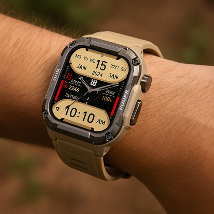 Smartwatch Rugged Outdoor Fitness Tracker Schwarz