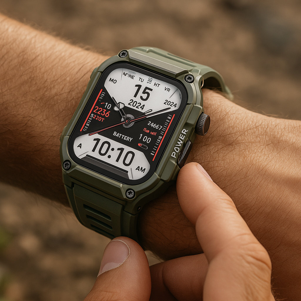 Smartwatch Rugged Outdoor Fitness Tracker Schwarz