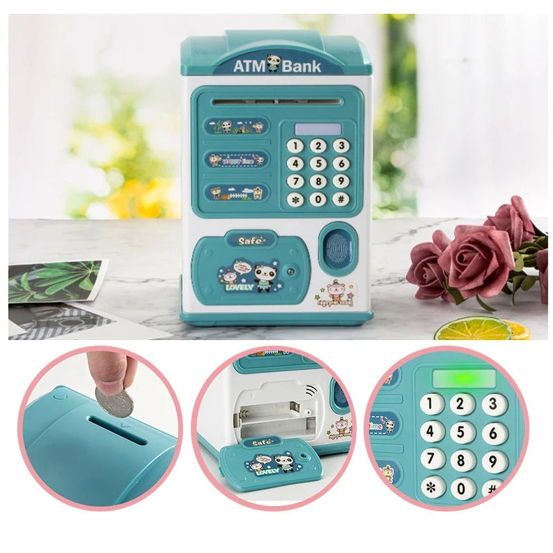 Spardose – Automatisches Münz- & Geldscheinrollen – Mit Fingerabdruck-Sicherung – Grün