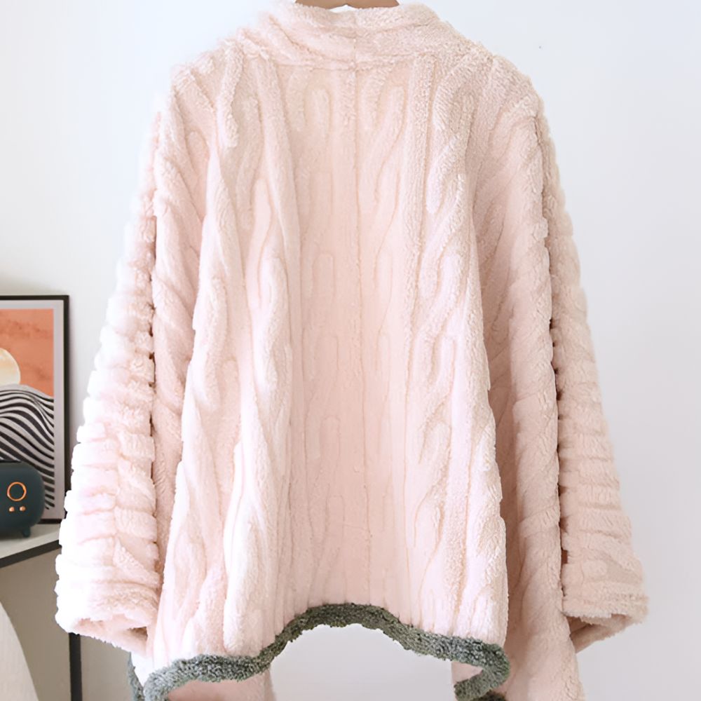 Bestickter warmer Fleece-Schal Wrap