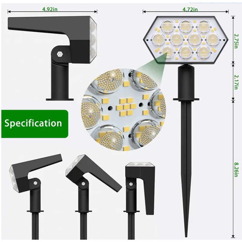 SolarGlow - 108 LED Solar-Strahler für den Außenbereich