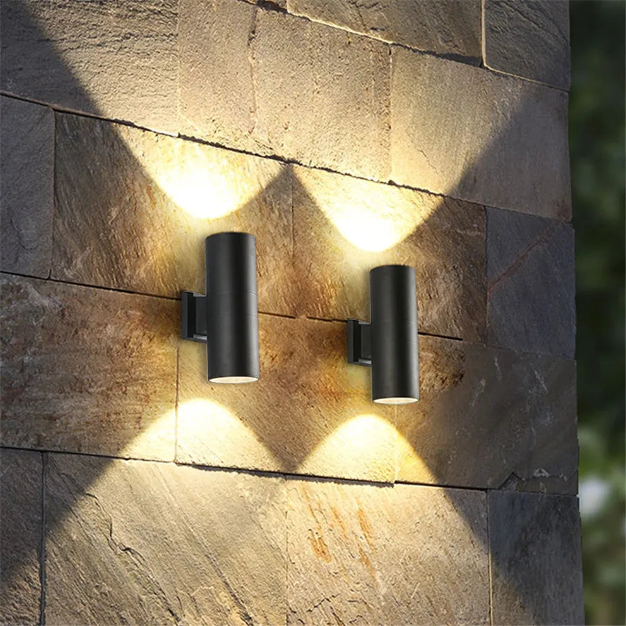 Außenwandleuchte mit schwarzem Aluminium-Finish