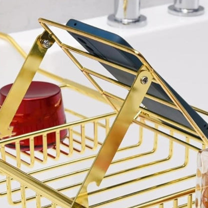 Verstellbares Badewannen-Caddy-Tablett aus Edelstahl