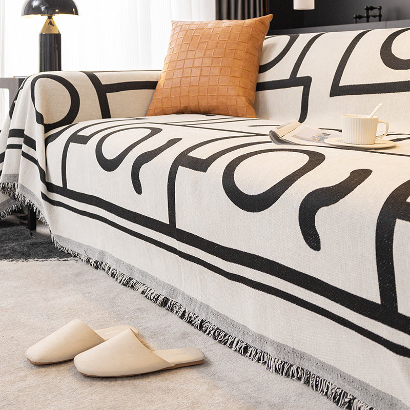 Monochrome Chic Chenille Sofa/Couch Wurfdecke