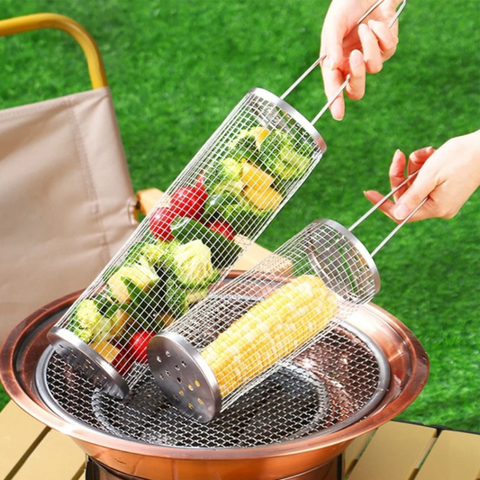 Luxora Edelstahl Runder Grill BBQ Grillkorb
