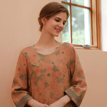 Retro-Stil Langarm-Nachtkleid