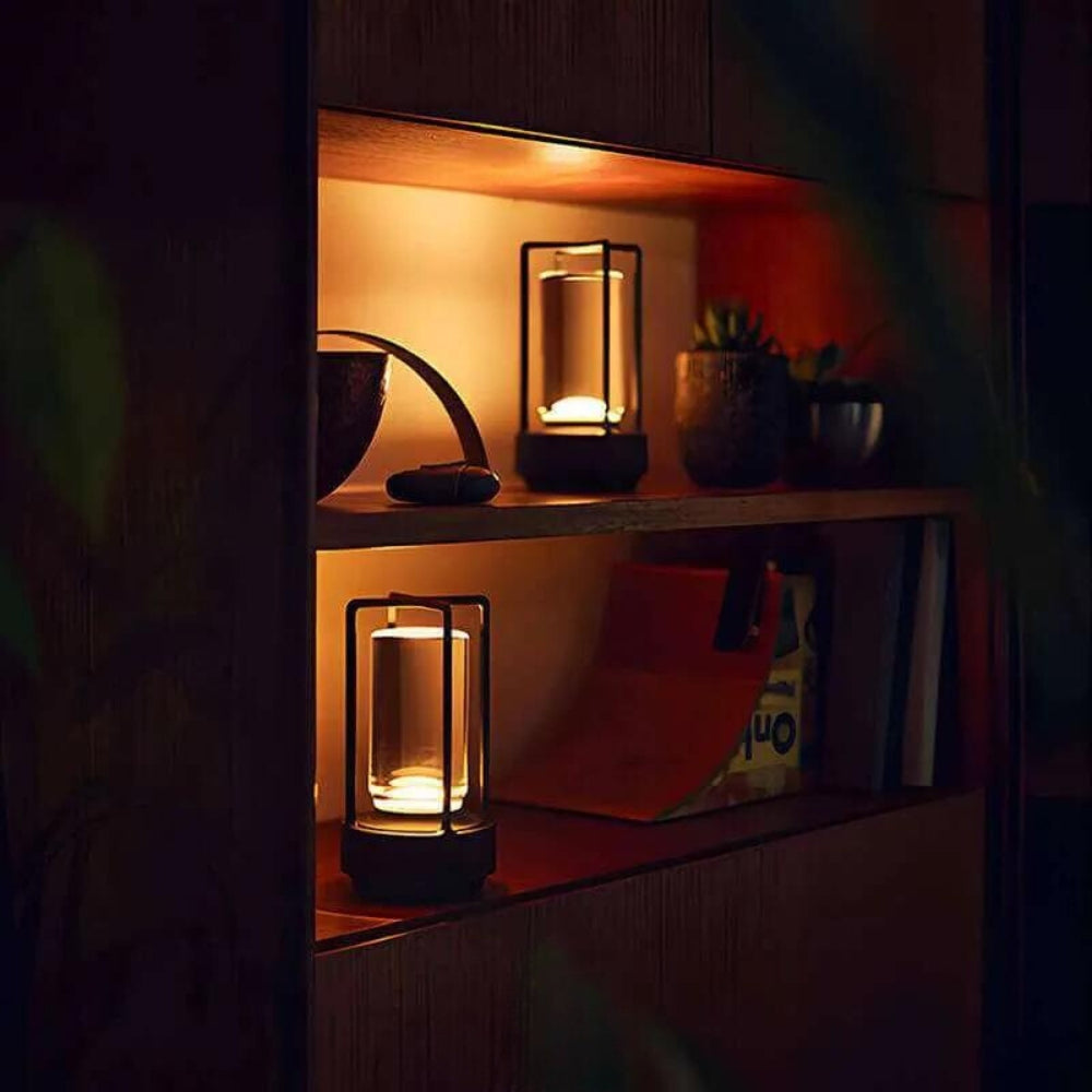 LumiNordic – Kristall Tischlampe mit dimmbaren LED und wiederaufladbarer Batterie