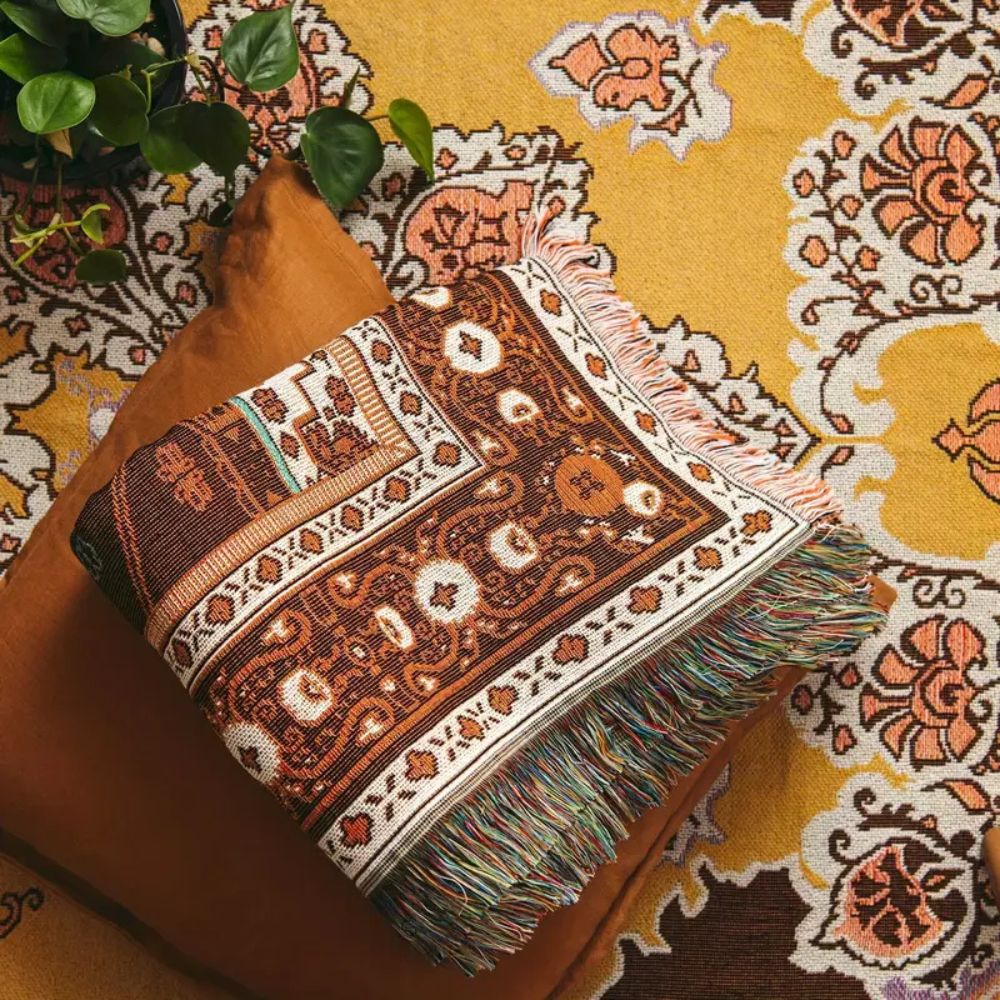 Boho Chic gemustertes Überwurfdecke
