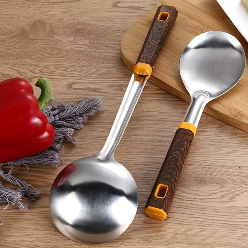 Holzmaserung Edelstahl Besteck | 6-teiliges Set