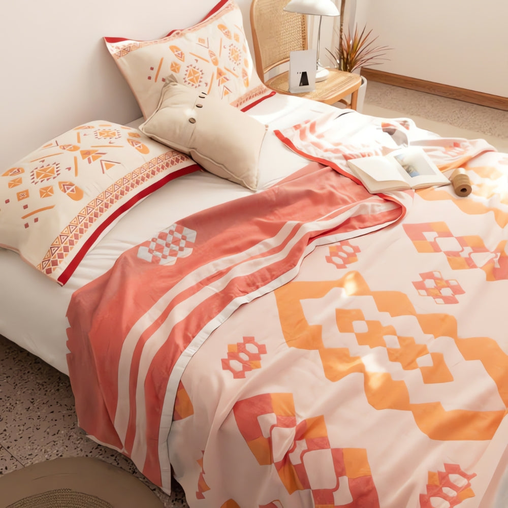 Chevron-Design Vier-Layer Baumwolle Decke