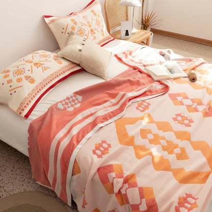 Chevron-Design Vier-Layer Baumwolle Decke