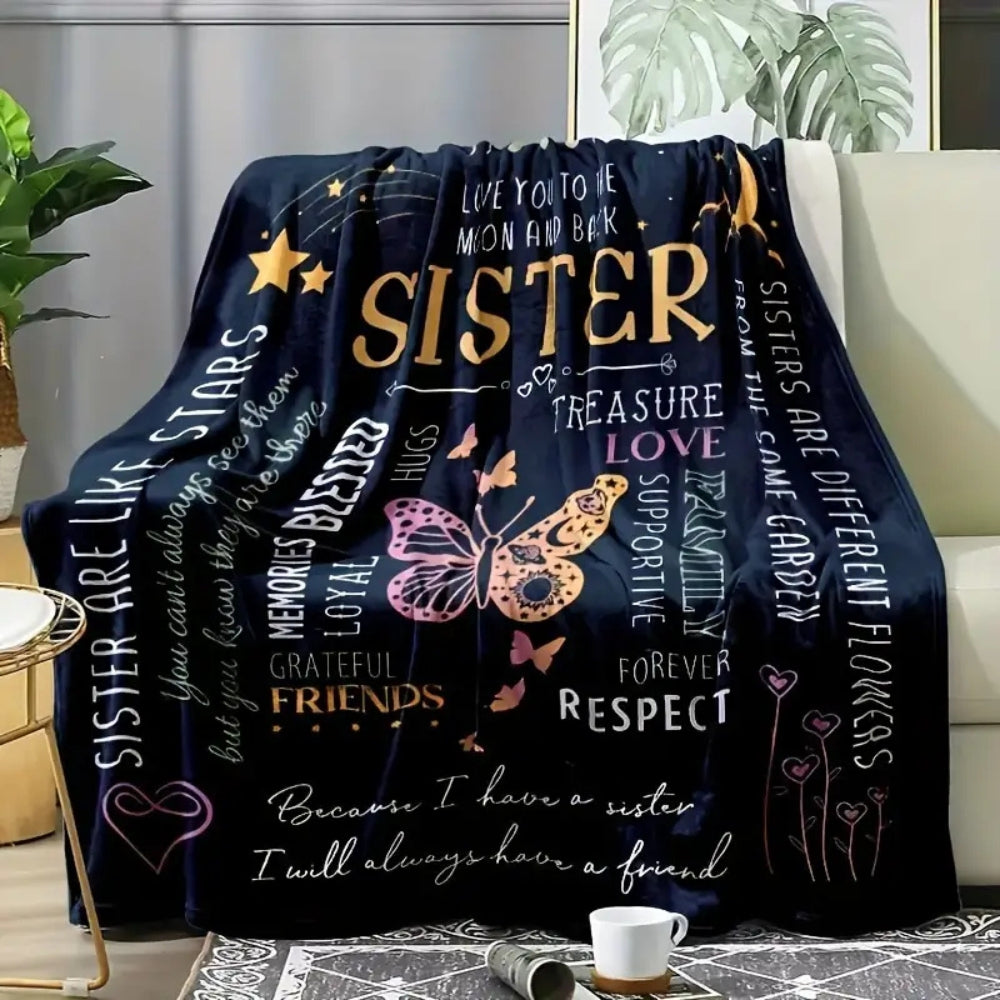 Love You Sister Geschenk Warme Decke
