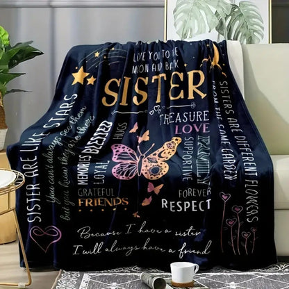 Love You Sister Geschenk Warme Decke