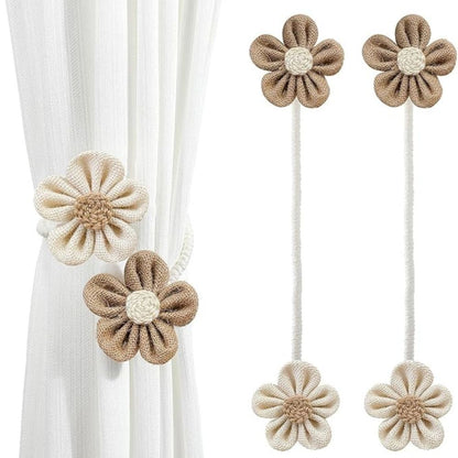 Garduru florale Hanf-Vorhang-Bindegurte im 2er Set