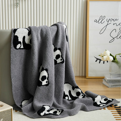 Süßes Panda weiches Strickwurfdecke