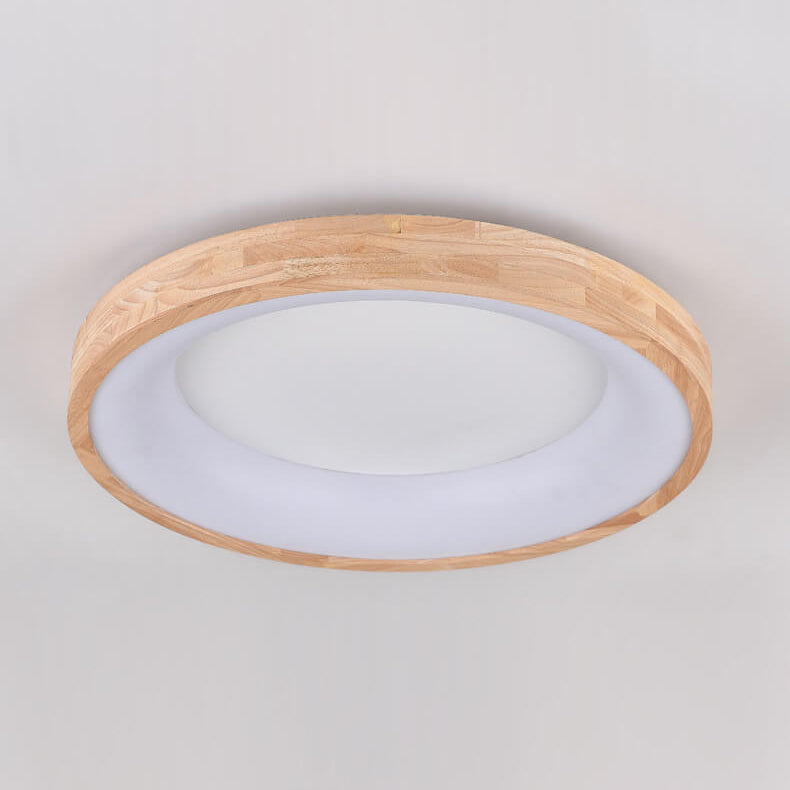 Garduru Holz LED Deckenleuchte | Minimalistisches Runddesign | Warmes Licht | Energiesparend