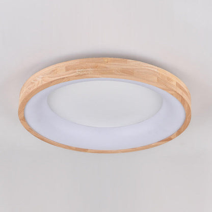 Garduru Holz LED Deckenleuchte | Minimalistisches Runddesign | Warmes Licht | Energiesparend