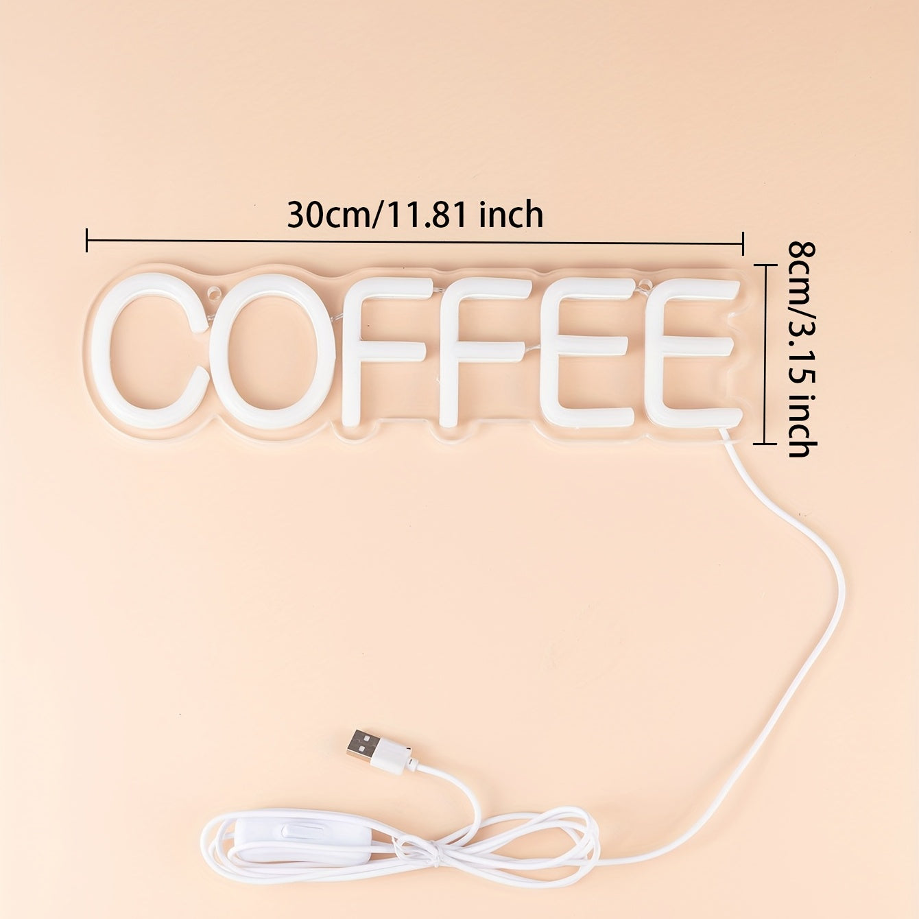 Stilvolle LED-Neonleuchte Kaffee