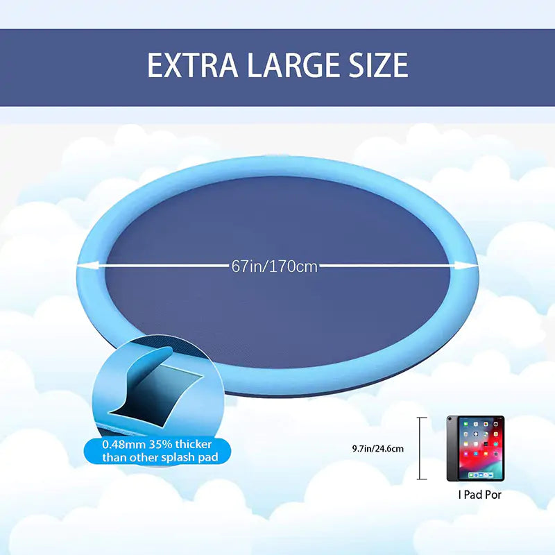 Spritz-Sprinkler Pad – Faltbar für Einfachen Transport – In Verschiedenen Größen
