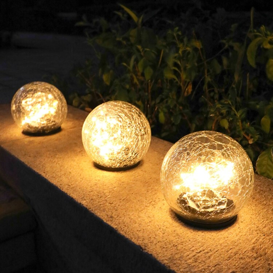 Solar Crack Ball Lampe: Wasserdichte Gartenornamente