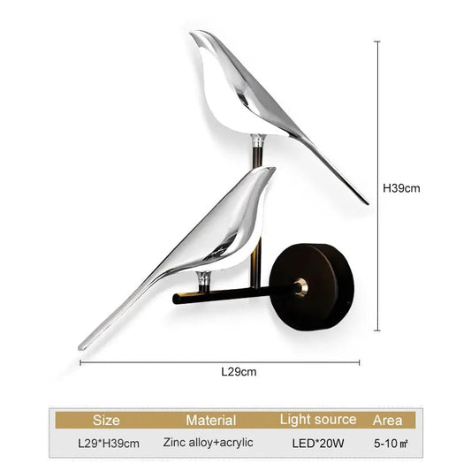 WingSpan - Bird Wandleuchte 360° drehbar