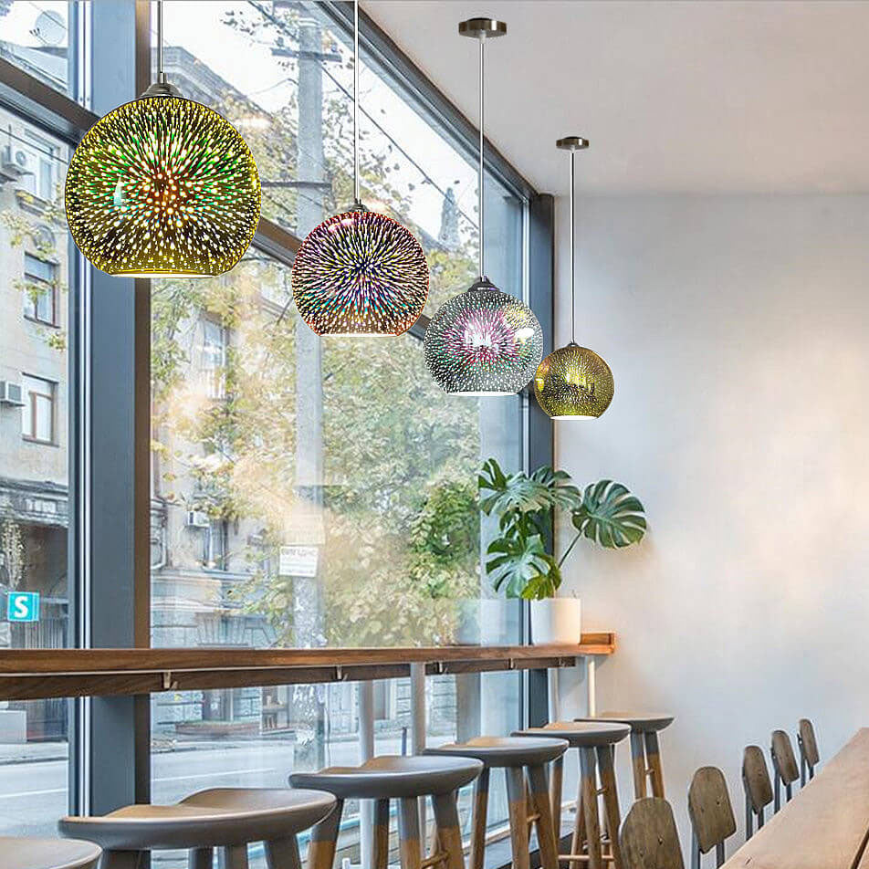 Garduru – 3D Feuerwerks Glas Pendelleuchte