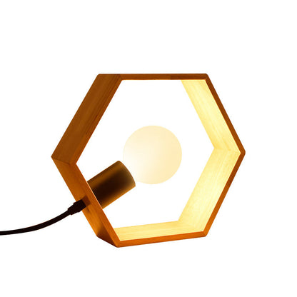 Garduru - Stilvolle Holz Hexagon Lampe für gemütliche Beleuchtung und modernes Design