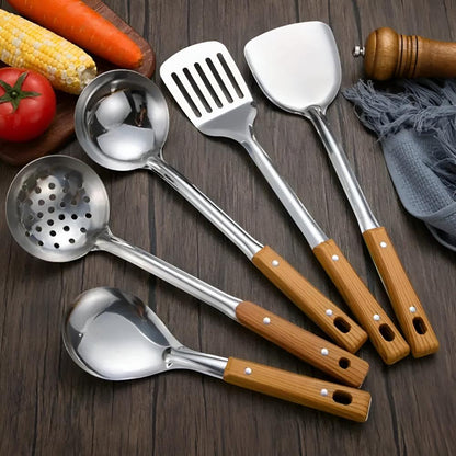 Chefévo – Luxuriöses Küchen-Set aus Edelstahl mit Holzgriff