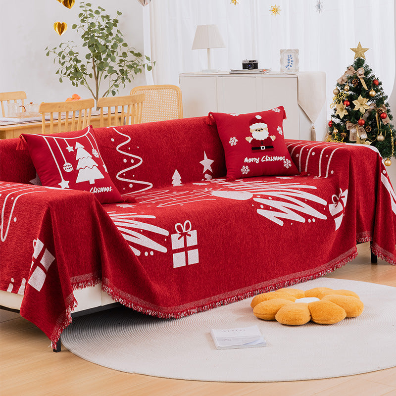 Rot Weiß Kiefer Baum Weihnachten Sofa/Couch Wurfdecke