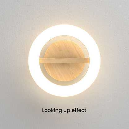 LED-Deckenleuchte mit modernem Holzfinish