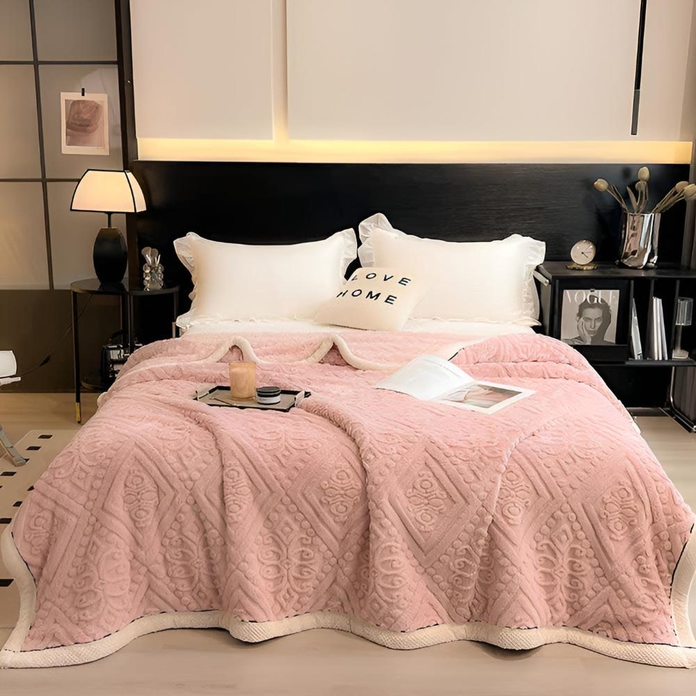 Samt Mandala Sherpa Decke