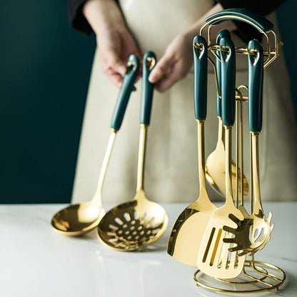 Goldenes Edelstahl Besteckset