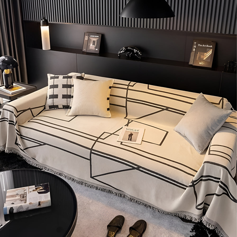 Abstrakter Gittersofaüberzug