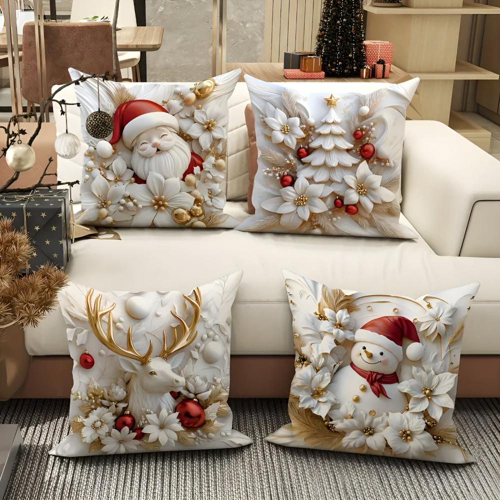 Weihnachts Charm Samt Kissenbezüge | Set von 4