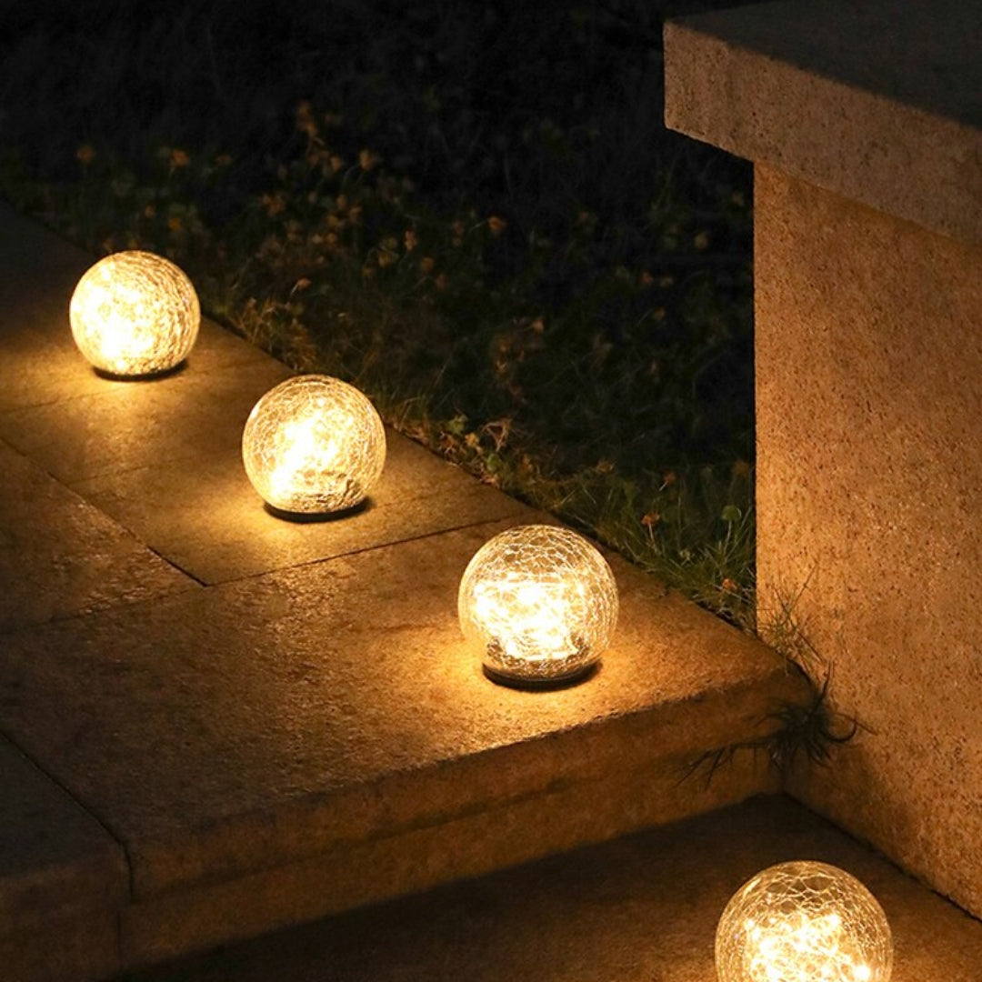 Solar Crack Ball Lampe: Wasserdichte Gartenornamente