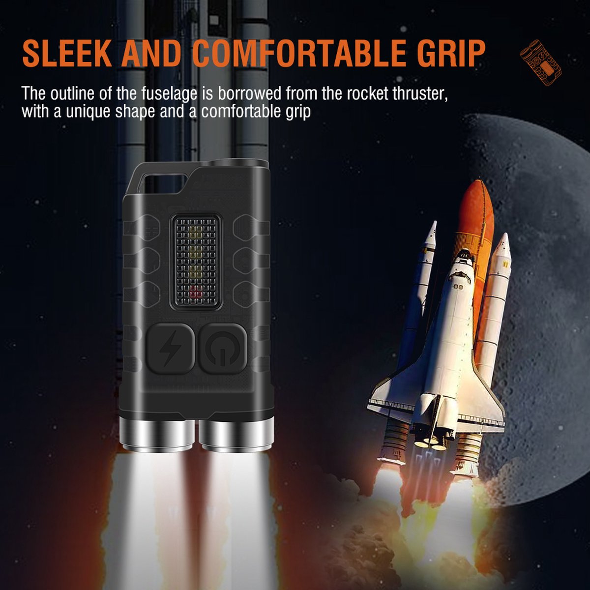 Garduru-Taschenlampe 900 Lumen - USB C - 12 Lichtmodi