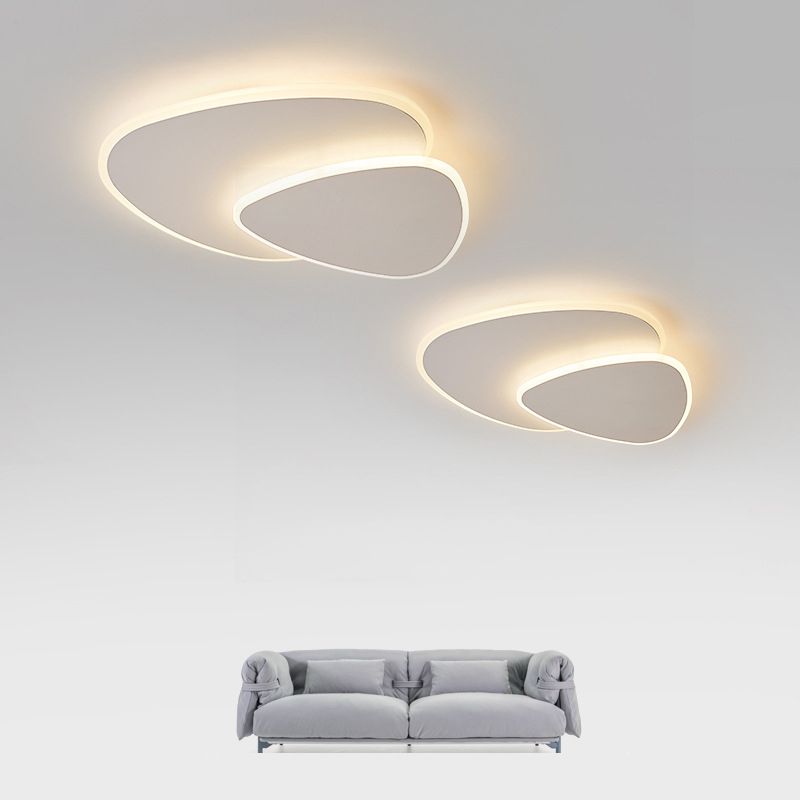 Garduru | Moderne LED-Deckenleuchte Quinn aus Metall/Acryl, weiß, Schlafzimmer/Wohnzimmer/Esszimmer