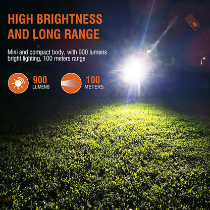 Garduru-Taschenlampe 900 Lumen - USB C - 12 Lichtmodi