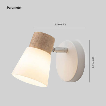 Ozawa Nordic LED Wandleuchte Holz/Glas Wohnzimmer/Esszimmer Weiß