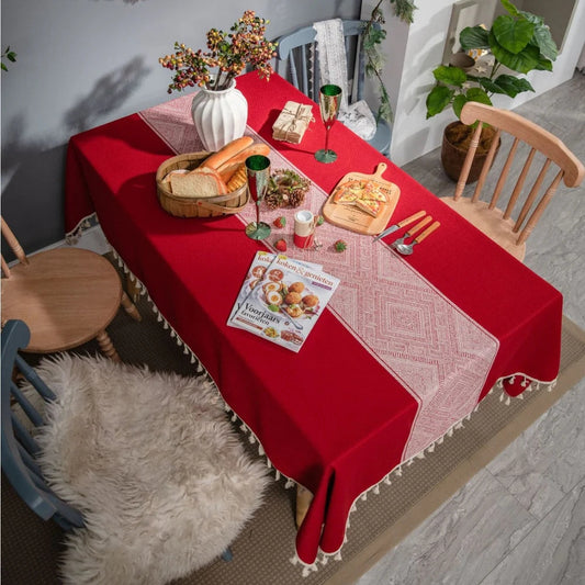 Glisstra Geometric Quasten Tischdecke