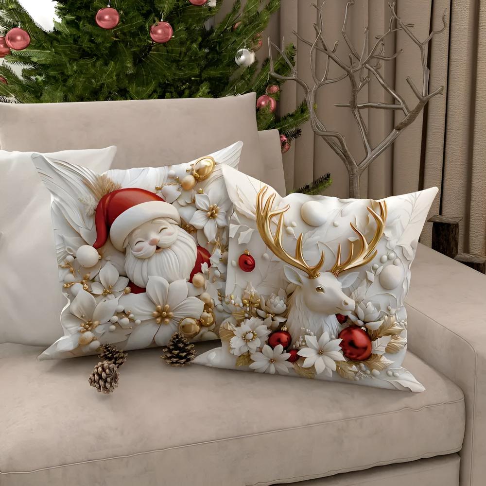Weihnachts Charm Samt Kissenbezüge | Set von 4