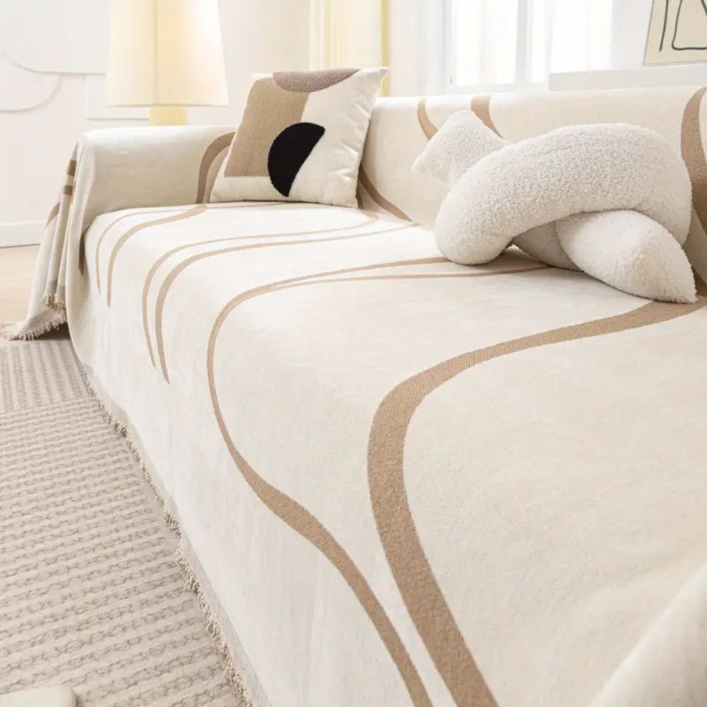 Wellen Linien Chenille Sofabezüge