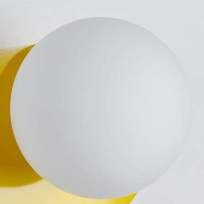 Glas Globe Wandlampe mit bunter Basis